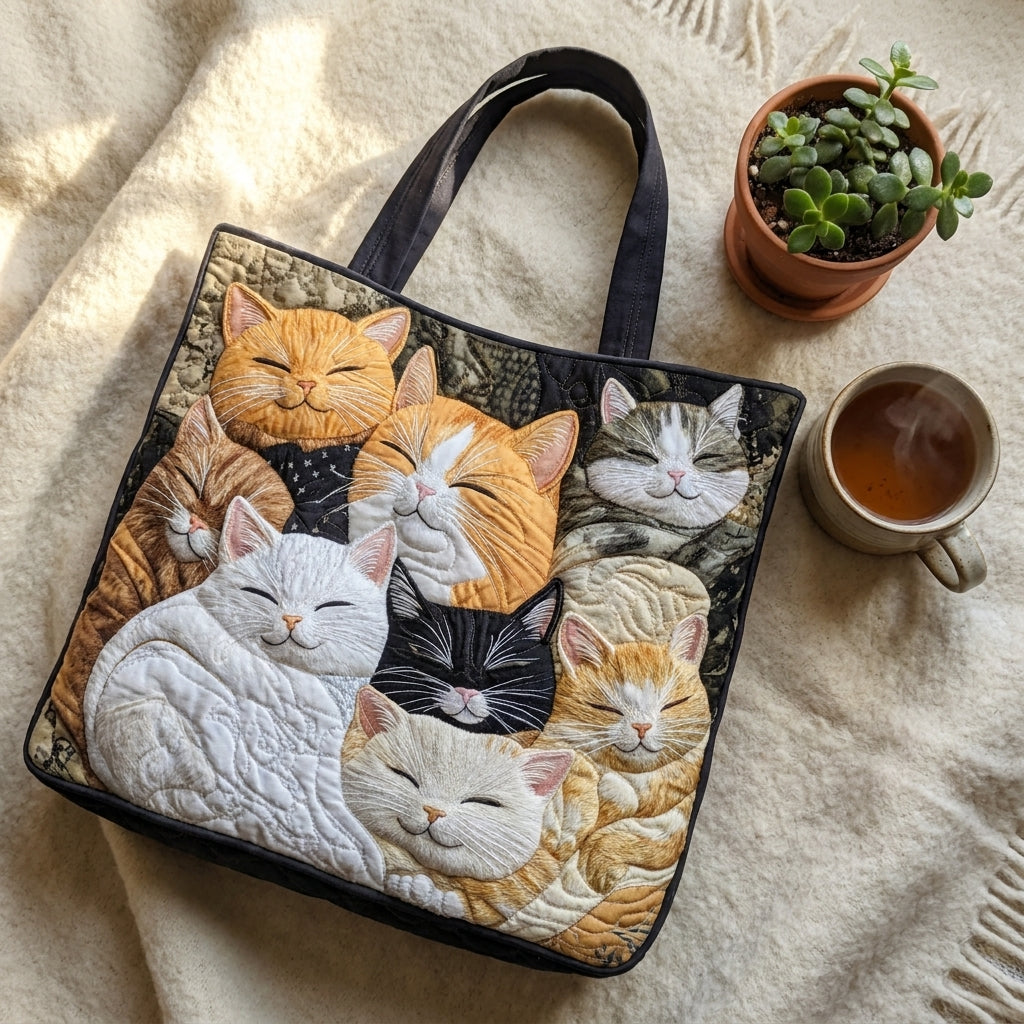 Artisan Quilted Bag - Sleeping Kittens