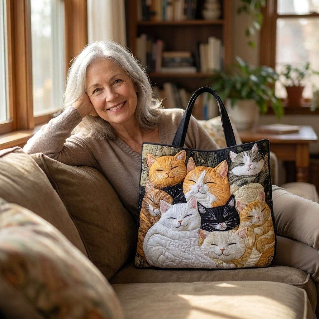 Artisan Quilted Bag - Sleeping Kittens