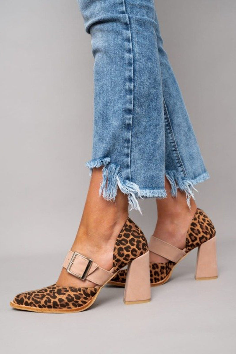 Adalina™ - Sues sandals with panther print