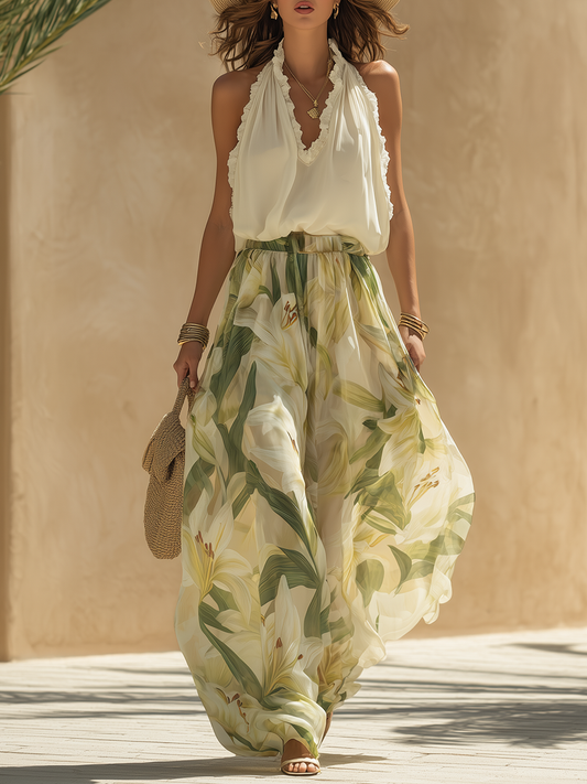 Lyselle | Elegant Airy Set with Floral Print