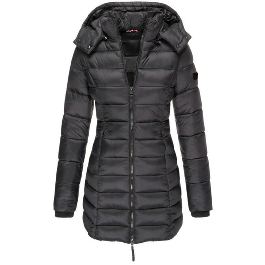 Elisa - Comfortable Hooded And Zippered Down Jacket