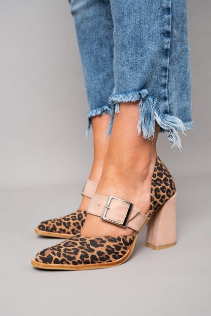 Adalina™ - Sues sandals with panther print