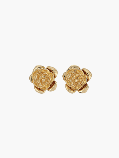 Solene 14K Gold & Silver Rose Earrings
