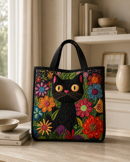 Quilted Bag - Enchanted Black Cat