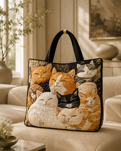 Artisan Quilted Bag - Sleeping Kittens