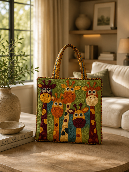 Quilted Tote Bag - Giraffe