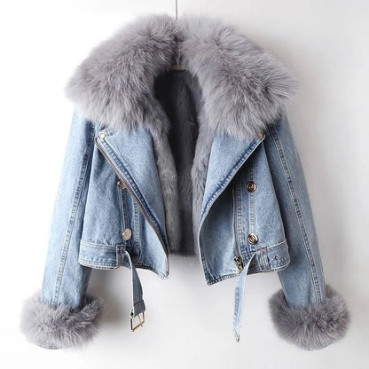 Amara | Denim Jacket with Fur Lining