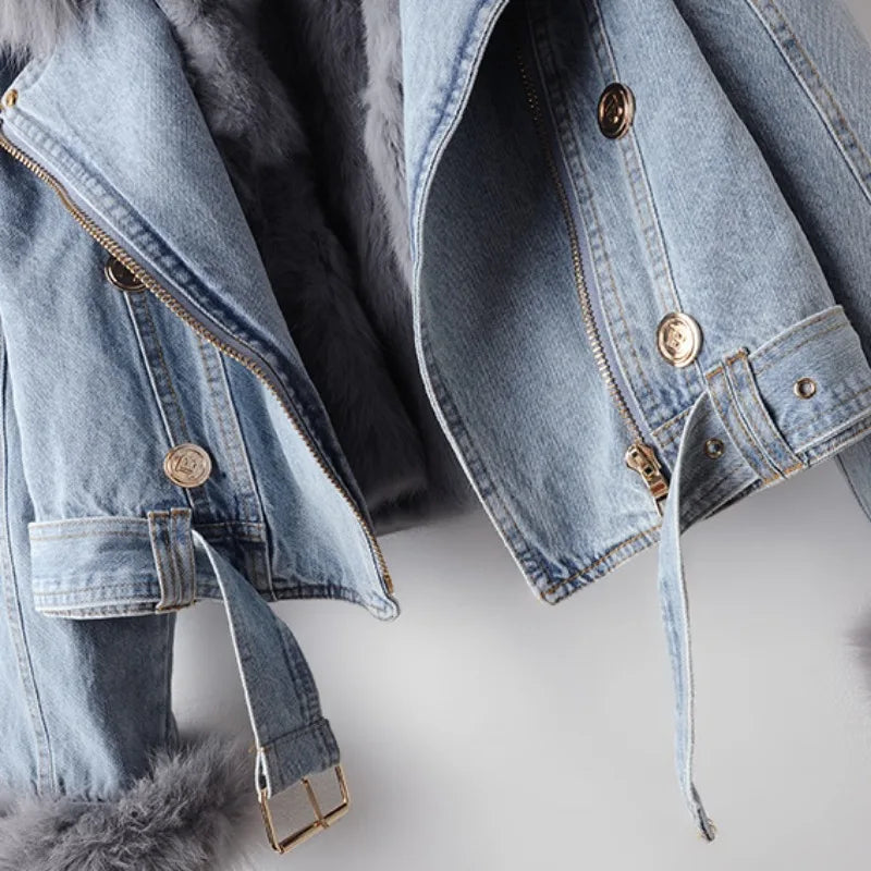 Amara | Denim Jacket with Fur Lining