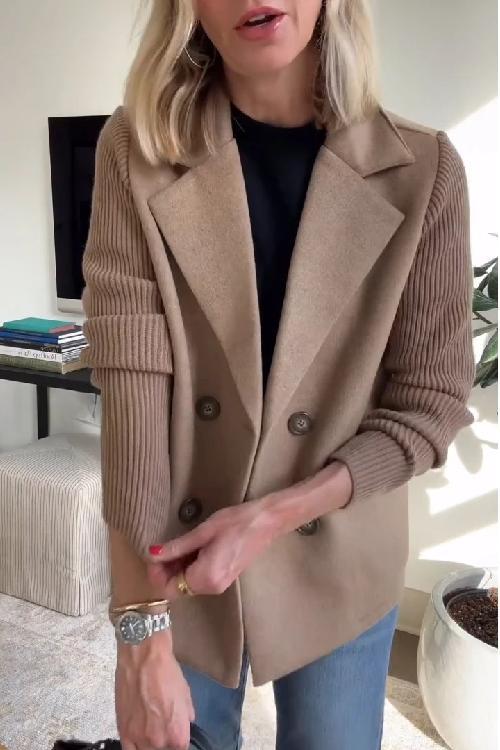 Olivia – Double-Breasted Knit Blazer